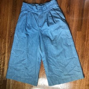 Wide leg crop fashion pants